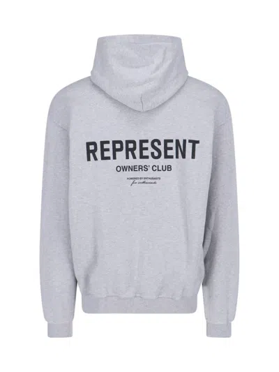 Represent Pullover Hoodie With Snap Button Closure In Gray