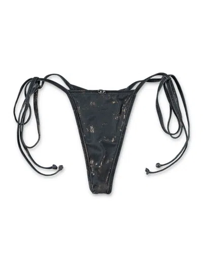 Diesel Demy-utlt Metallic Adjustable Bikini Bottom In Black