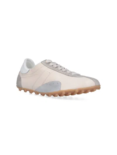 Maison Margiela Sprinters Beige Sneaker With Insert Design And Notched Sole In Leather Woman In Multi