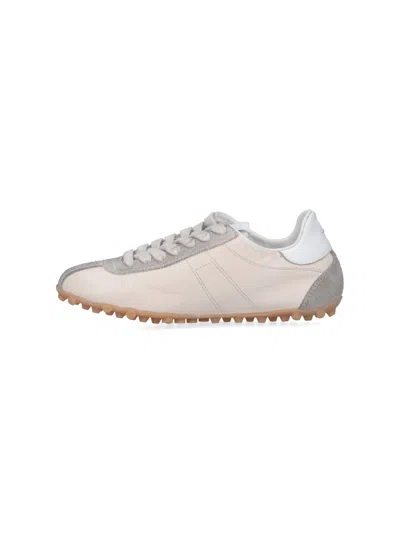 Maison Margiela Sprinters Beige Sneaker With Insert Design And Notched Sole In Leather Woman In Multi