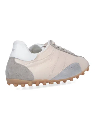 Maison Margiela Sprinters Beige Sneaker With Insert Design And Notched Sole In Leather Woman In Multi