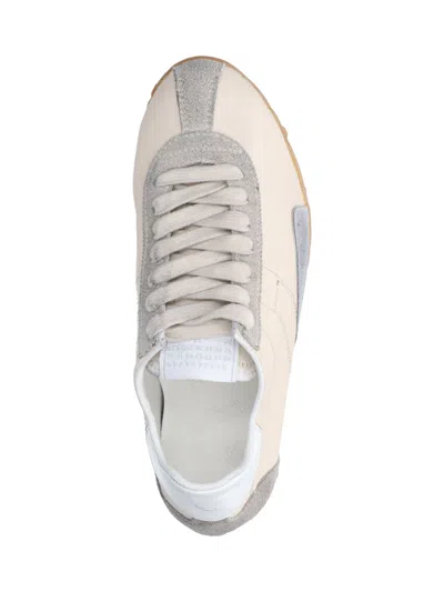 Maison Margiela Sprinters Beige Sneaker With Insert Design And Notched Sole In Leather Woman In Multi