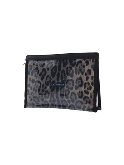 Dolce & Gabbana Women Leopard Printed Sensitive Fabric One-piece Swimsuit In Brown