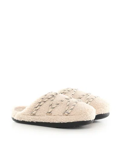Moon Boot Mb Teddy Slipper Slipper-mule In Beige Shearling In Pink