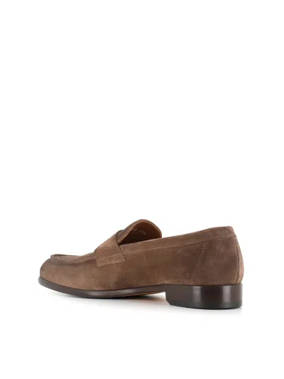 Doucal's Vintage Suede Loafer In Brown