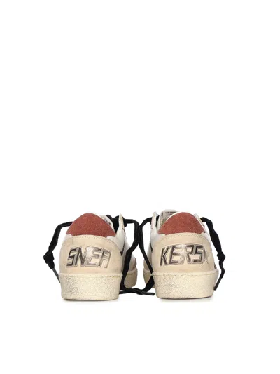 Golden Goose Ball Star Leather Upper Suede Toe And Spur Laminated Star Waxed Suede Heel Sneakers White
