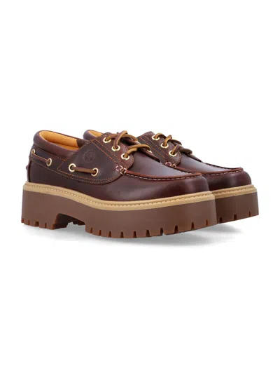 Timberland Stone Street Women S Dark Brown Platform Boat Shoe