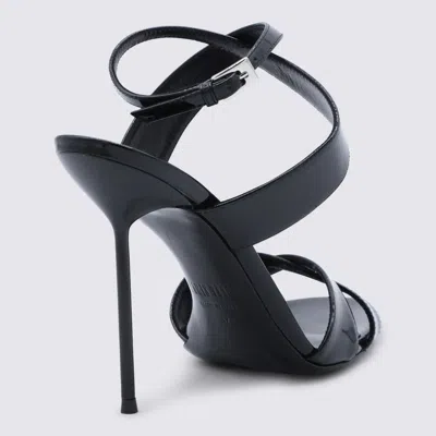 Paris Texas Lidia Black Sandals With High Stiletto Heel And Criss-crossed Ankle Strap In Patent Leather Woman