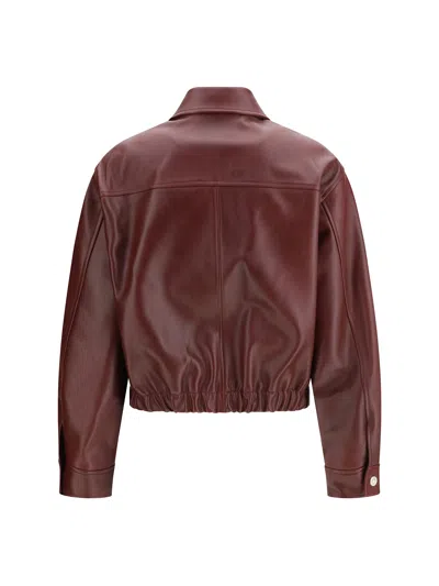 Versace Leather Jackets In Brown