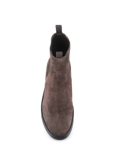 Officine Creative Suede Pull-tab Chelsea Boots In Brown