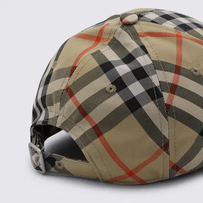 Burberry Men Check Baseball Hat In Brown