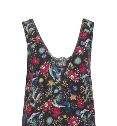 Zadig & Voltaire Womens Encre Renzo Floral-print Woven Midi Dress In Black