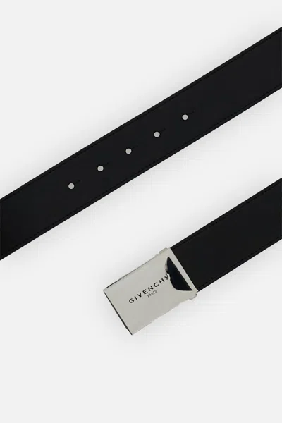 Givenchy Adjustable Reversible Metal Shape Belt In Black