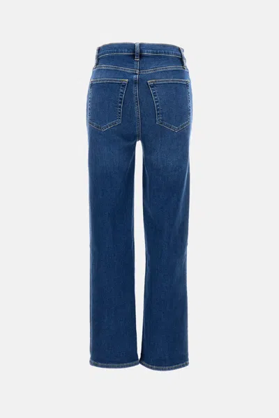 Frame Le Jane Faded High-rise Straight-leg Jeans In Dark Denim