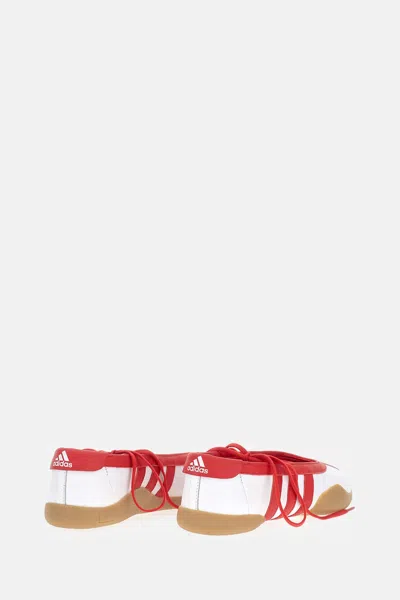 Adidas Originals Taekwondo Mei Leather Ballerina Shoes Contrast Trim In Red