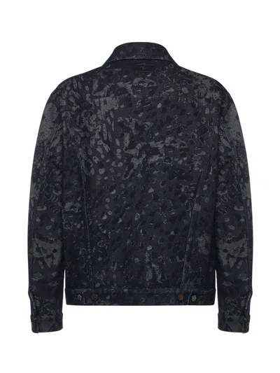 Fendi Jacquard Denim Jacket In Multi