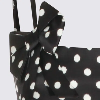 Ganni Multicolor Recycled Polyester Casual Dress In Black