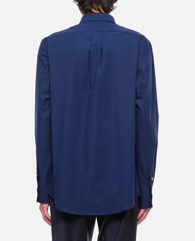 Polo Ralph Lauren Camicia Bd In Popeline Stretch Slim-fit Shirt In Blue