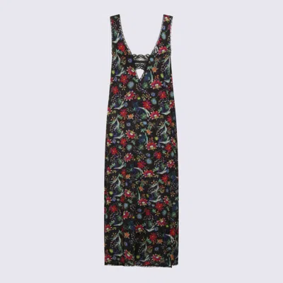 Zadig & Voltaire Womens Encre Renzo Floral-print Woven Midi Dress In Black