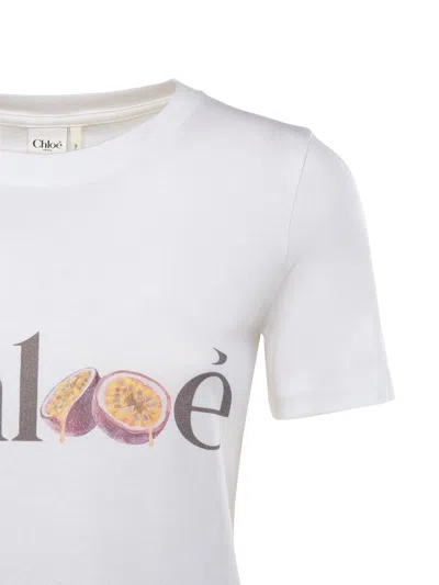 Chloé Passion Fruit Print Baby Fit Cotton Jersey T-shirt In White