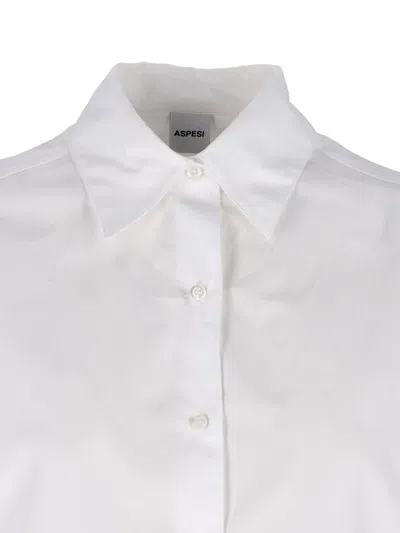 Aspesi Shirt Style Top Collared Neck Long Sleeves In White