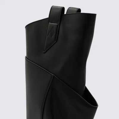 Attico Passeggiata Black Boots With Heel-tab And Rubber Sole In Leather Woman