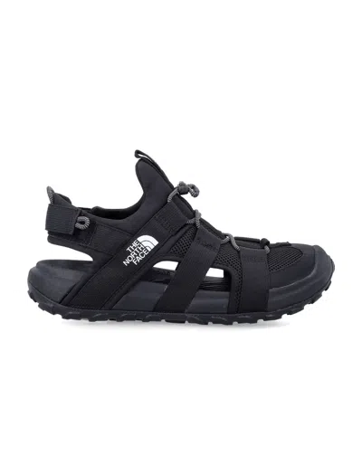 The North Face Explore Touch-strap Drawstring Sandals In Black