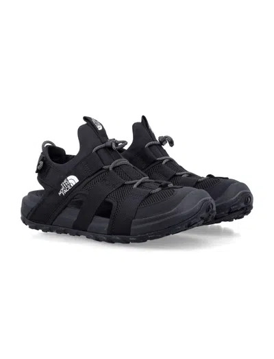 The North Face Explore Touch-strap Drawstring Sandals In Black