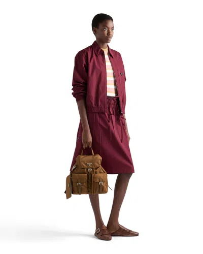 Prada Medium Re-nylon Backpack With Pouch In Brown