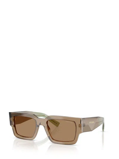 Prada Eyewear Rectangle Frame Sunglasses In Brown