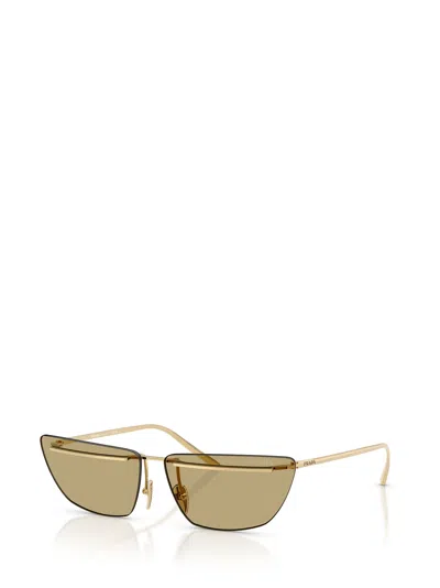 Prada 0pr C52s Angular Metal Frame Sunglasses In Gold