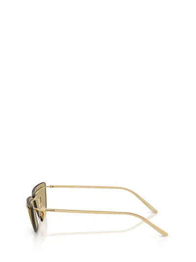Prada 0pr C52s Angular Metal Frame Sunglasses In Gold