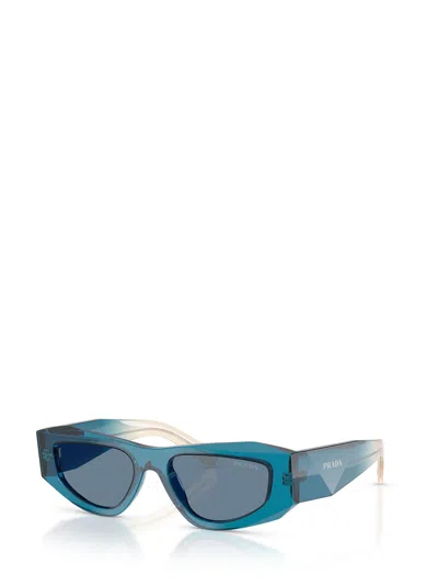 Prada 0pr B19s Angular Acetate Sunglasses In Blue