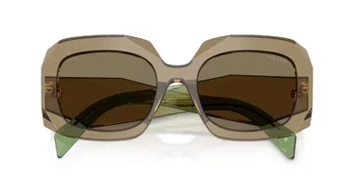 Prada Symbole Oversized-frame Sunglasses In Brown