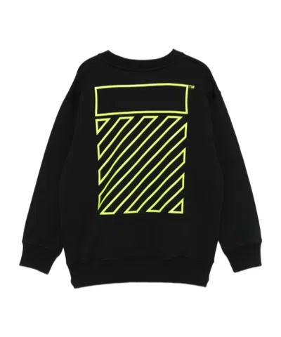 Off-white Long-sleeved Crew Neck Sweatshirt In Black