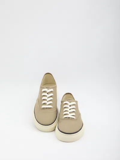 Jacquemus Cotton Low-top Sneakers With Embroidered Logo In Brown
