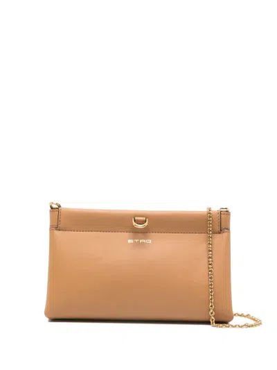 Etro Chain Strap Rectangular Crossbody Mini Bag In Orange