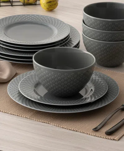 Noritake Kikko 12-pc. Dinnerware Set, Service For 4 In Gray