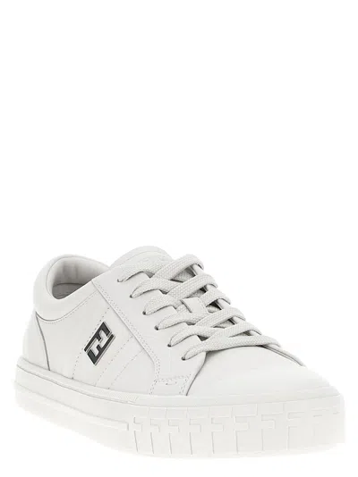 Fendi Valentino Garavani Multicolor Fabric And Mesh True Act Sneakers In White