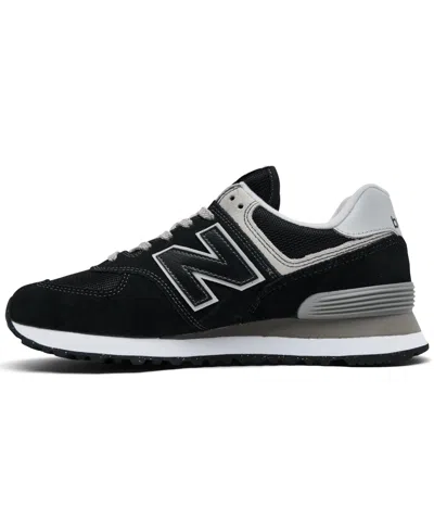 New Balance 574 Leather-trimmed Suede And Mesh Sneakers In Navy