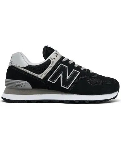 New Balance 574 Leather-trimmed Suede And Mesh Sneakers In Navy