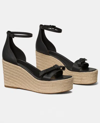 Kate Spade New York Loop Espadrille Ankle Strap Platform Wedge Sandal In Black