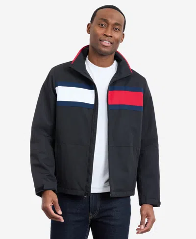 Tommy Hilfiger Flag Softshell Zip Jacket In Black