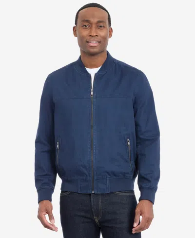 Tommy Hilfiger Men's Collared Bomber Jacket In Blue