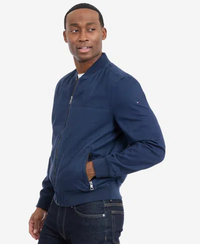 Tommy Hilfiger Men's Collared Bomber Jacket In Blue