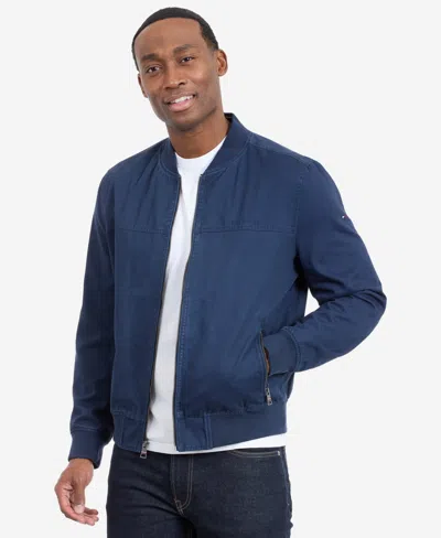 Tommy Hilfiger Men's Collared Bomber Jacket In Blue