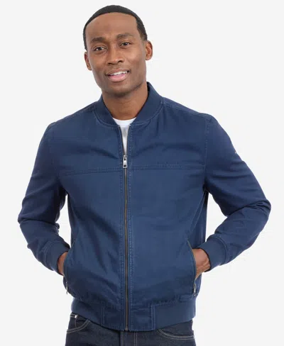 Tommy Hilfiger Men's Collared Bomber Jacket In Blue