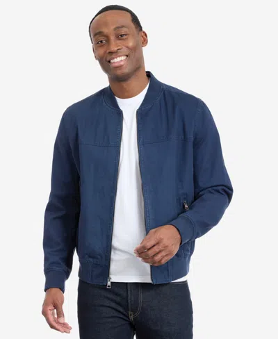 Tommy Hilfiger Men's Collared Bomber Jacket In Blue
