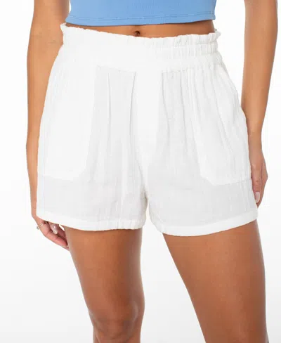 Roxy So Swell Crinkle Shorts In White