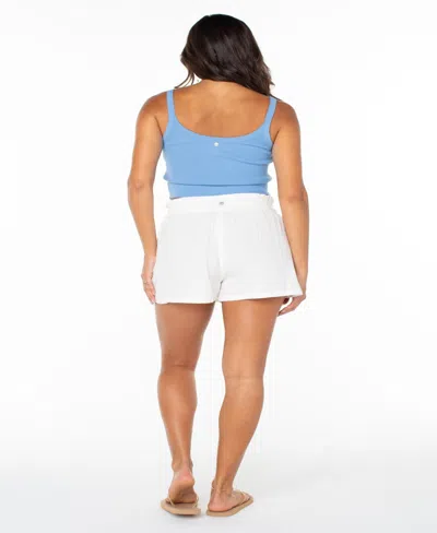 Roxy So Swell Crinkle Shorts In White
